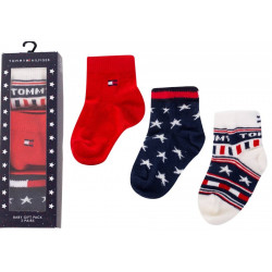 TOMMY HILFIGER OTROŠKE NOGAVICE DARILNA EMBALAŽA STARS 3pari