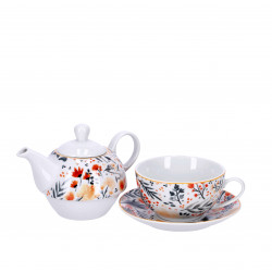 SET ZA ČAJ ČAJNIK IN SKODELICA PORCELAN ROŽE 200 oz 400ml
