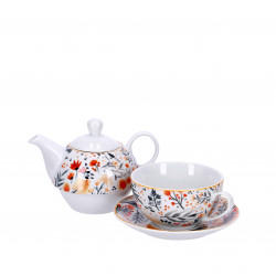 SET ZA ČAJ ČAJNIK IN SKODELICA PORCELAN ROŽE 200 oz 400ml