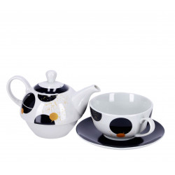 SET ČAJNIK IN SKODELICA PORCELAN PLANETI 17x15x15cm 450ml oz 200ml