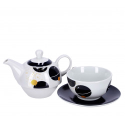 SET ČAJNIK IN SKODELICA PORCELAN PLANETI 17x15x15cm 450ml oz 200ml
