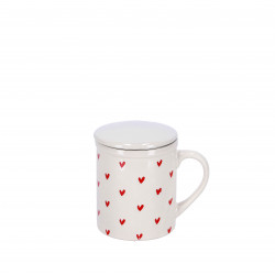 SKODELICA S CEDILOM IN POKROVOM SRČKI 11x10x8 cm 340ml