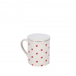 SKODELICA S CEDILOM IN POKROVOM SRČKI 11x10x8 cm 340ml