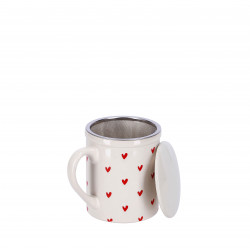 SKODELICA S CEDILOM IN POKROVOM SRČKI 11x10x8 cm 340ml