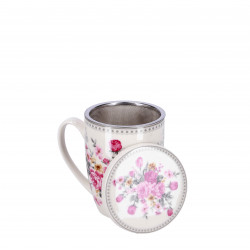 SKODELICA S CEDILOM IN POKROVOM ROŽE 12x12x9cm G.WURM