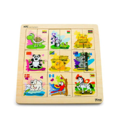 PINO TOYS SESTAVLJENKA LESENA ŽIVALI