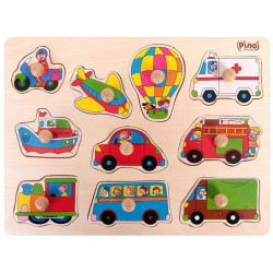 PINO TOYS SESTAVLJANKA LESENA AVTOMOBILI