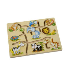 PINO TOYS SESTAVLJANKA-LABIRINT DŽUNGLA LESENA