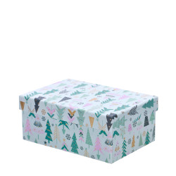 ŠKATLA DARILNA WINTER FOREST ZELENA21x8x14 NL
