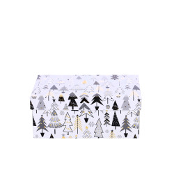 ŠKATLA DARILNA WINTER FOREST BELA NL 21x8x14