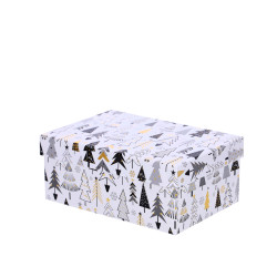 ŠKATLA DARILNA WINTER FOREST BELA NL 21x8x14