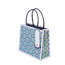 VREČKA DARILNA MALA BOŽIČNA SNEŽINKE 18X16X8cm