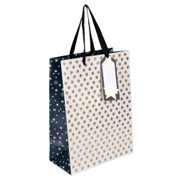 VREČKA DARILNA VELIKA BOŽIČNA ZVEZDE 22X30X11cm NL