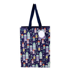 VREČKA DARILNA VELIKA BOŽIČNA HIŠE 22X30X11cm