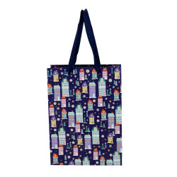 VREČKA DARILNA VELIKA BOŽIČNA HIŠE 22X30X11cm