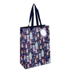 VREČKA DARILNA VELIKA BOŽIČNA HIŠE 22X30X11cm