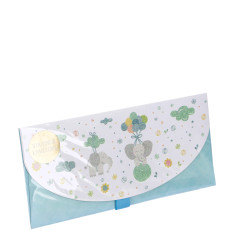 VOŠČILNICA S KUVERTO 23x11cm SLON