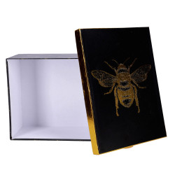 ŠKATLA DARILNA 31x24 cm BEE GOLD BLACK SILFC