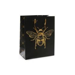 VREČKA DARILNA 33x26 cm BEE GOLD BLACK SILFC