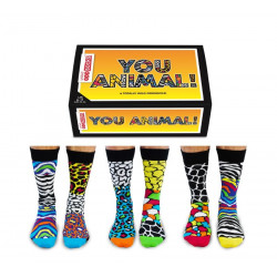 UNITED ODDSOCKS NOGAVICE MOŠKE DOLGE MIX 6 KOS YOU ANIMAL